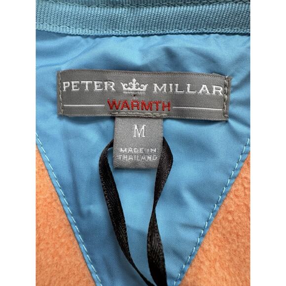 Peter Millar Mens Crown Warmth Fleece Vest M Orange Lightweight Full Zip Golf - Picture 2 of 10